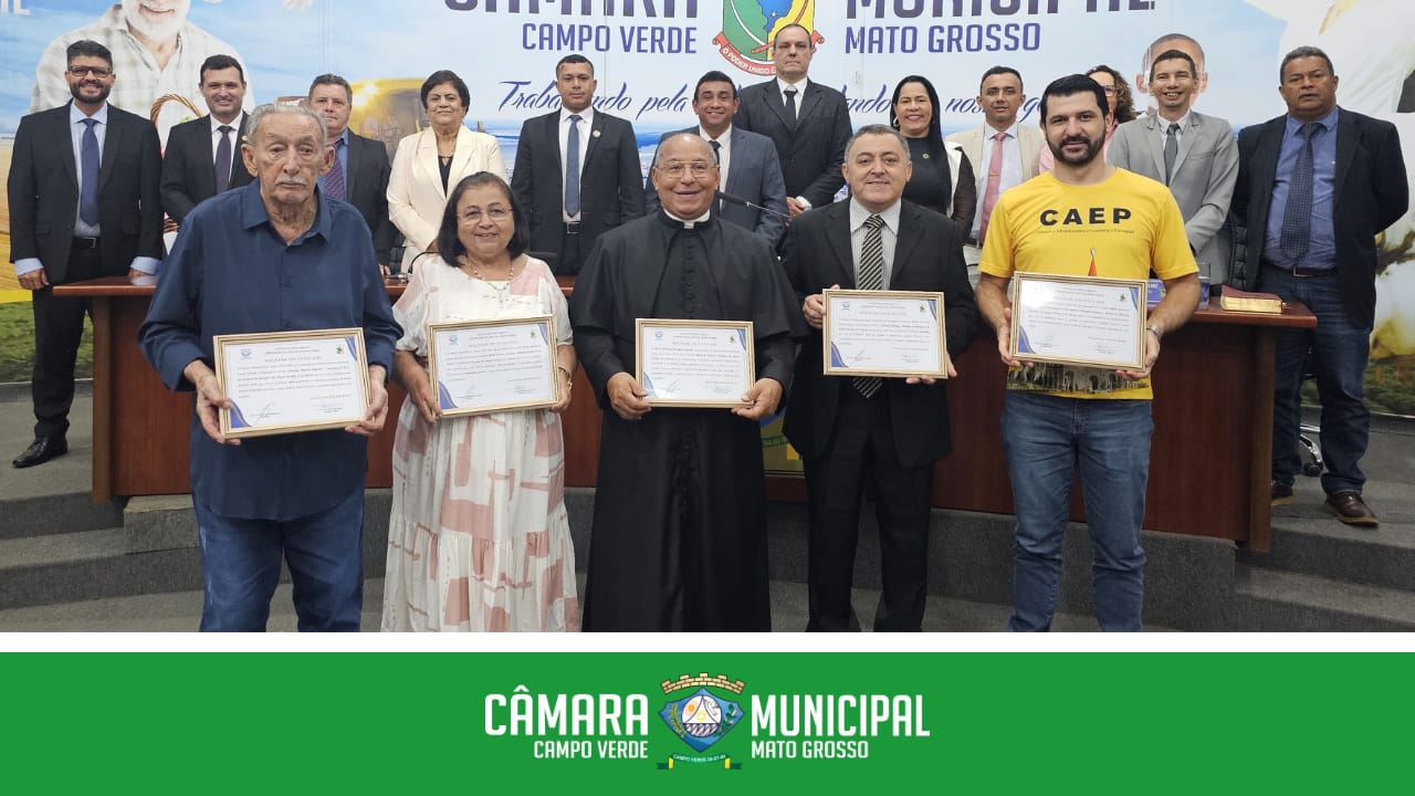 Câmara Municipal de Campo Verde homenageia lideranças da Paróquia São Miguel Arcanjo